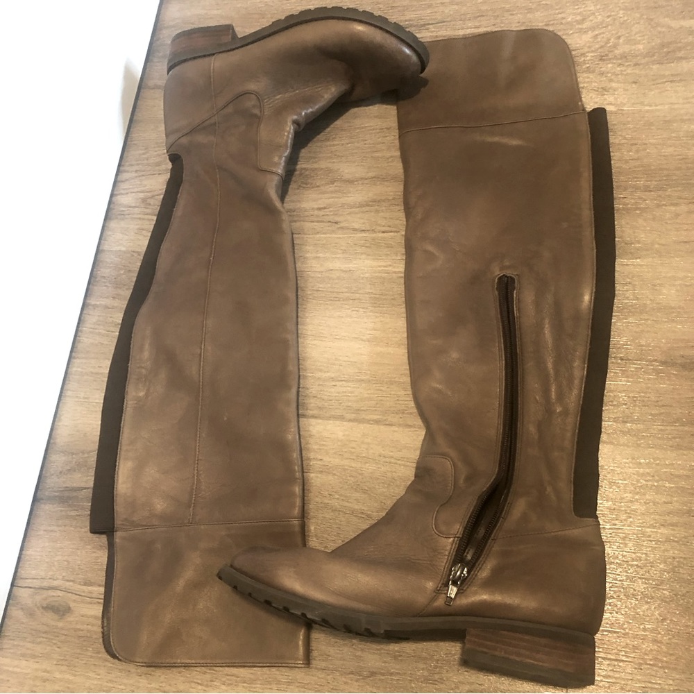 Over the Knee Brown Flat Boots